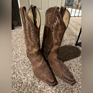 Tony Lama Womens Western Cowgirl Boots 1796-l Tan Saigets Worn Goat Size 8